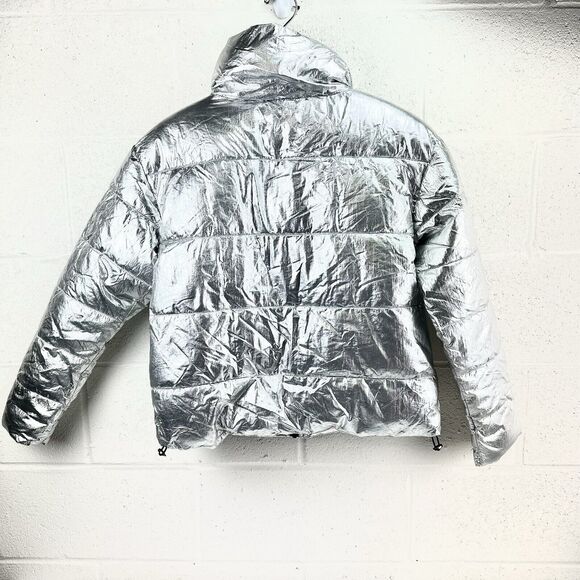Royal Matrix Sz M Silver Puffer Jacket Metallic Future Core NWT New - Picture 6 of 9